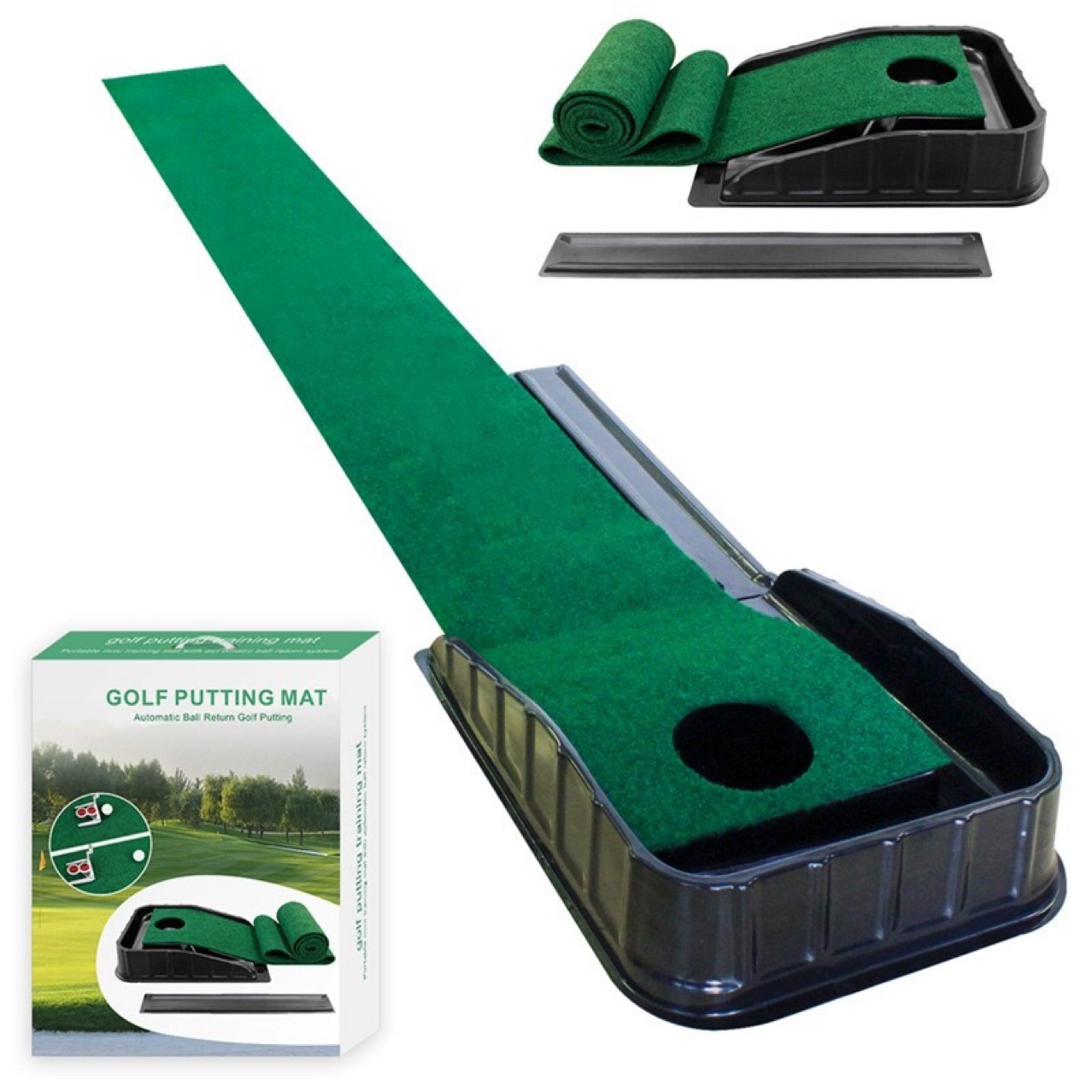 Golf Putting Mat - 퍼팅 매트: 현실적인 홈 연습으로 골프