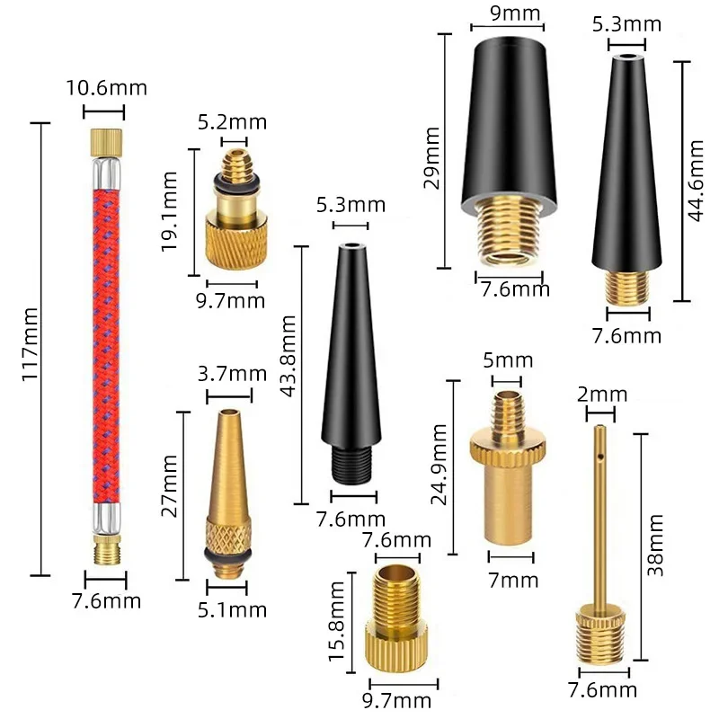 21/26PCS 자전거 타이어 팽창기 키트 튜브 바늘  - Basketball Pump Needle 리뷰 및 가격