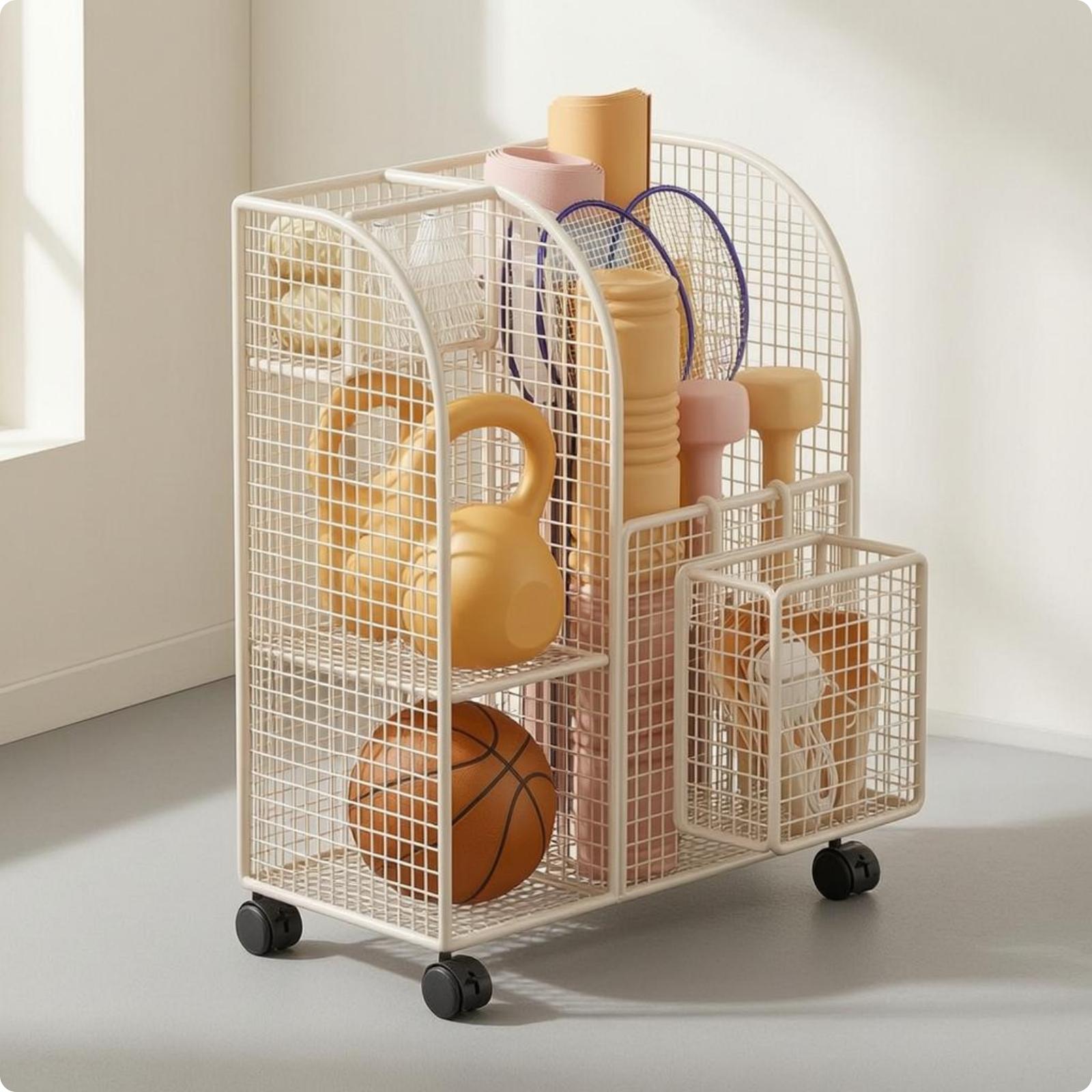 다용도 금속 와이어 수납 카트 (스포츠 용품 및 요가  - Sports Equipment Home 리뷰 및 가격